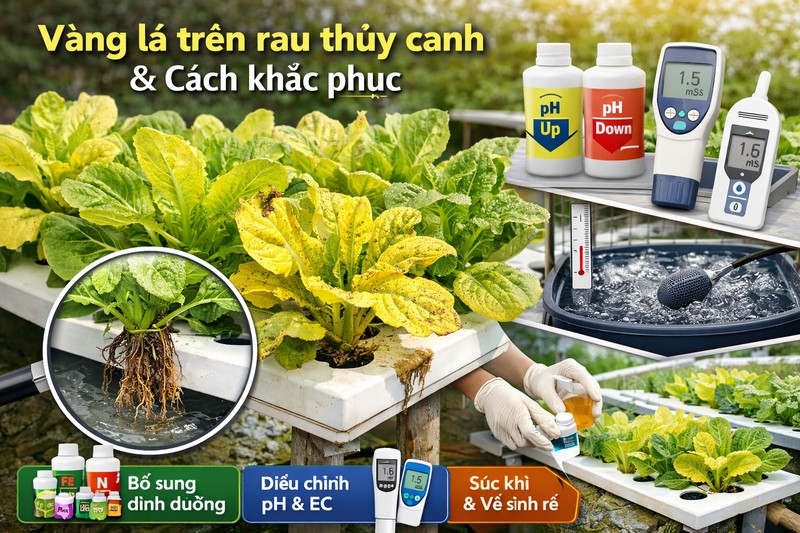 Vàng lá trên rau thủy canh và cách khắc phục: Phân tích chuyên sâu từ góc nhìn chuyên gia nông nghiệp